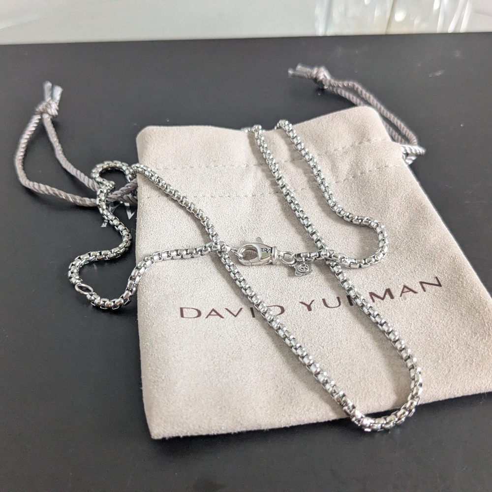 David Yurman Sterling Silver Box Chain Necklace